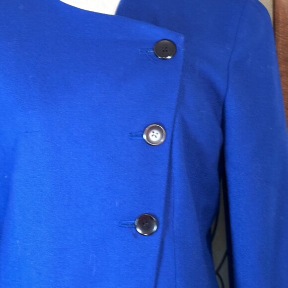 Vintage Pendleton 80's 100% Wool Blue Button Up Shoulder Pads Blazer Size 6 - Picture 6 of 12